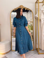 TEAL MIDI DRESS