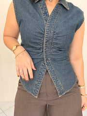 KAMILA DENIM DARK TOP