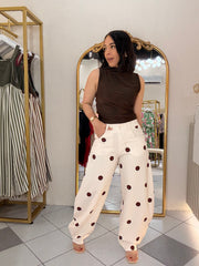 LUNAR BEIGE/BROWN/WINE  PANT BALLOON