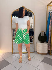 GREEN  POLKA DOT  BERMUDA