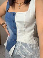 DENIM WHITE PATRICIA TOP