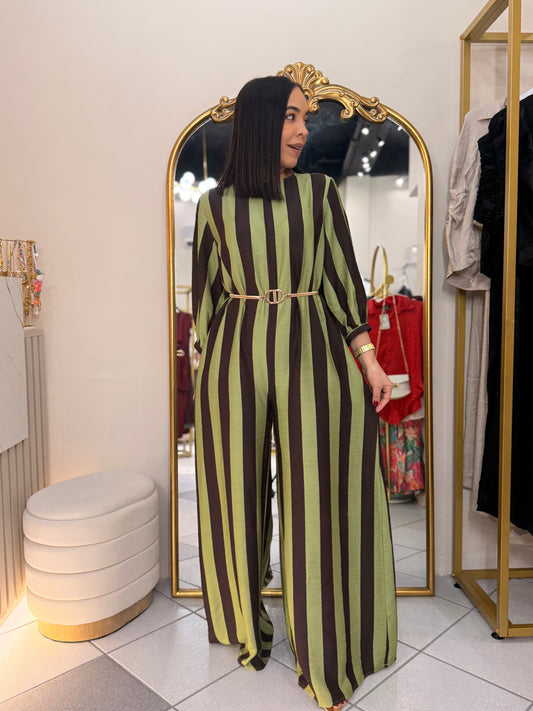 OLIVE/BROWN JUMPSUIT