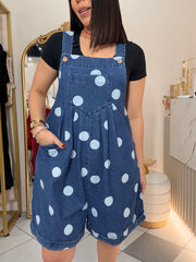 POLKA DOT ROMPER DENIM