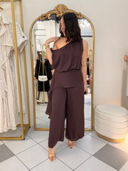 MICHELLE ” PLUM JUMPSUIT  DRESS