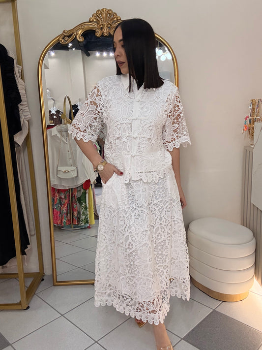 SET FALDA ELEGANTE BLANCO
