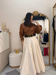 FALDA ELEGANTE CREMA
