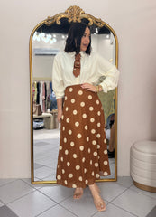 FALDA CAMEL POLKA DOT