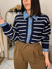 LENY” NAVY SWEATER