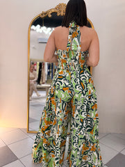 JULIETH JUMPSUIT GREEN/ORANGE