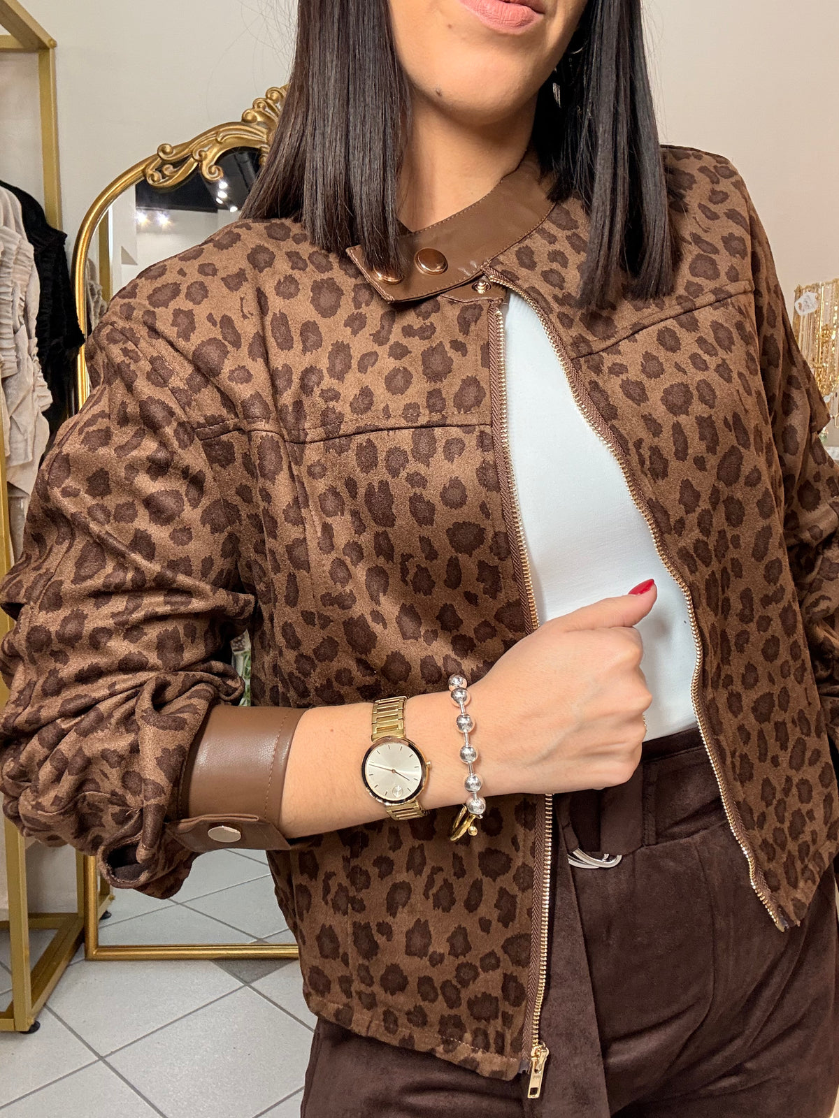 BROWN LEOPARDO JACKET