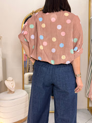 BRONW  POLKA DOT TOP