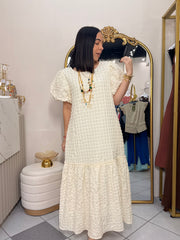GABI" MIDI DRES CREMA