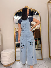 DENIM FLOR JUMPSUIT