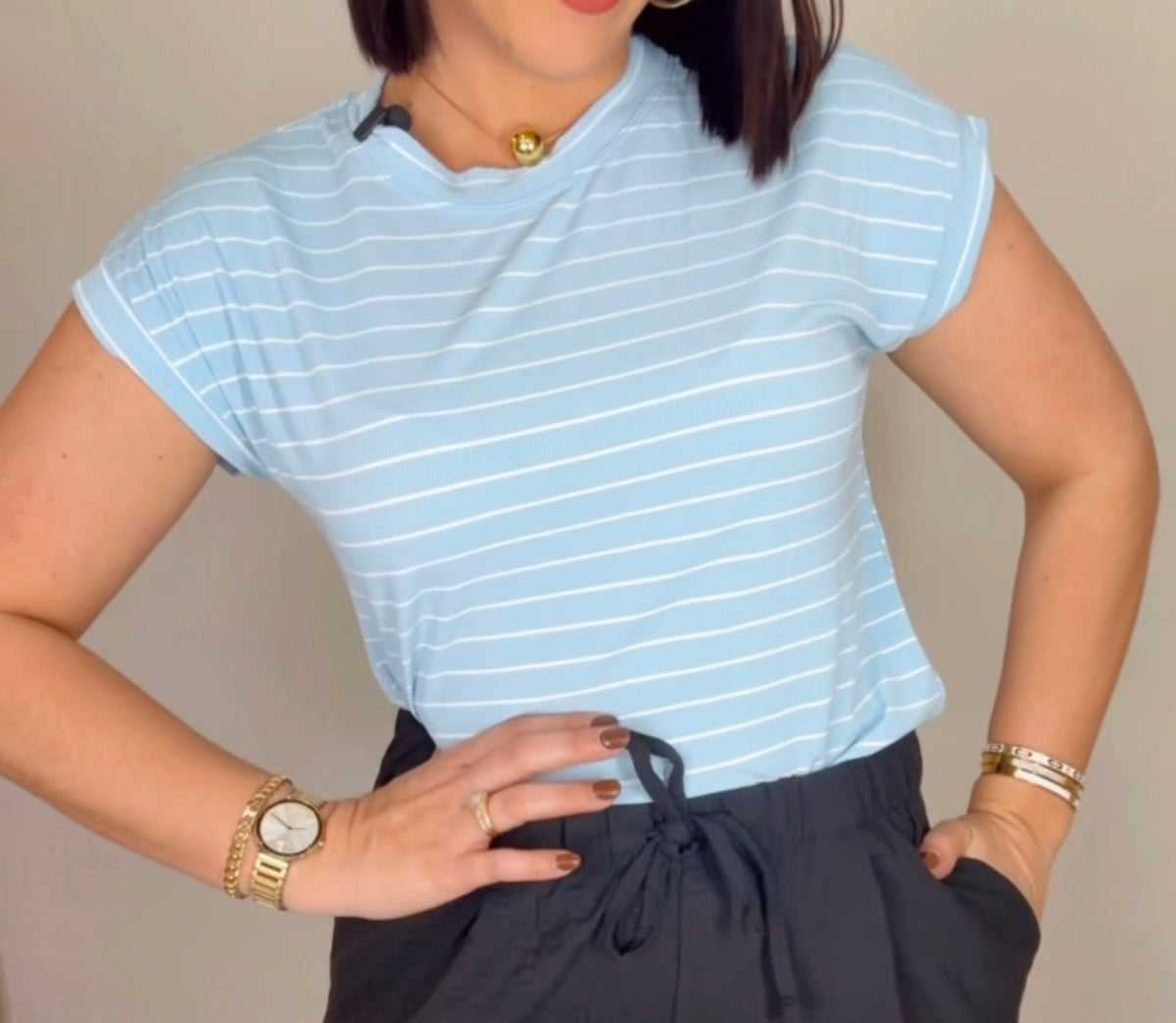 BLUE  T-SHIRT DE LÍNEAS