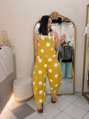 AMANDA” MOSTAZA POLKA DOT JUMPSUIT