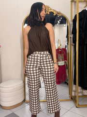 CLEO”  PANTALÓN CUADROS BROWN