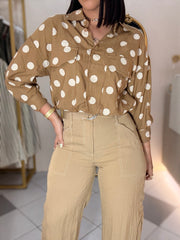 CAMEL POLKA DOT TOP