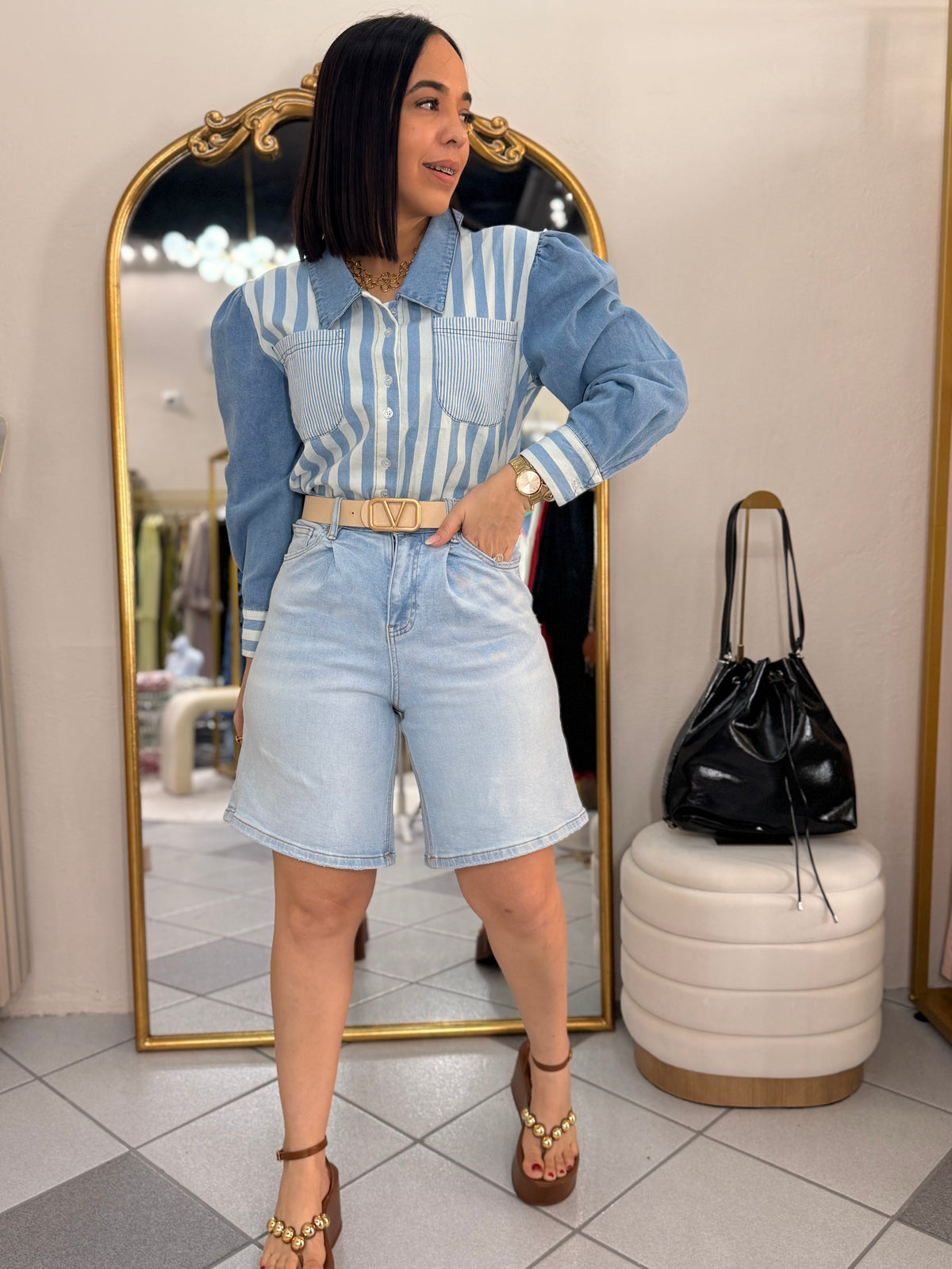 NELITZA" LIGHT BERMUDA JEANS