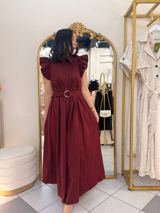 KIARA” BURGUNDY DRESS