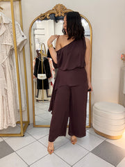 MICHELLE ” PLUM JUMPSUIT  DRESS