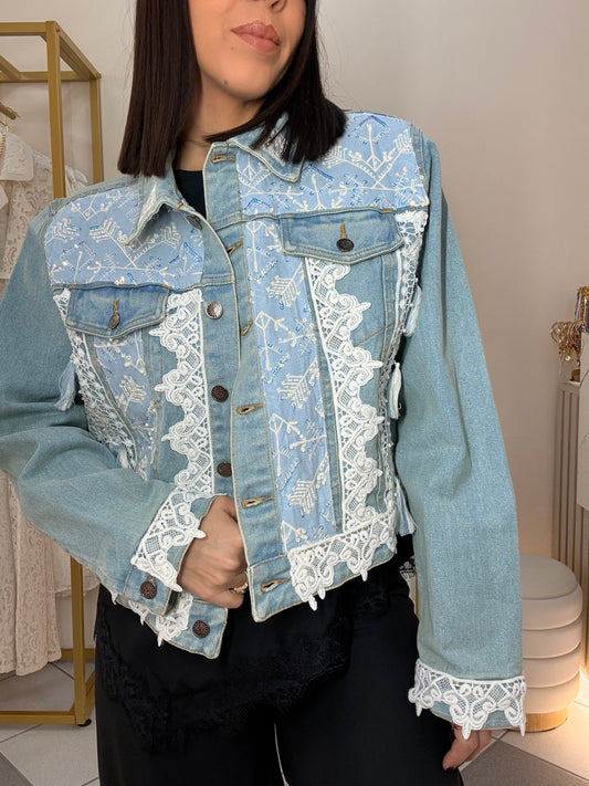 ANAISA" DENIM LACE JACKET