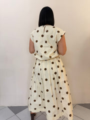NAISHA BEIGE SET POLKA DOT