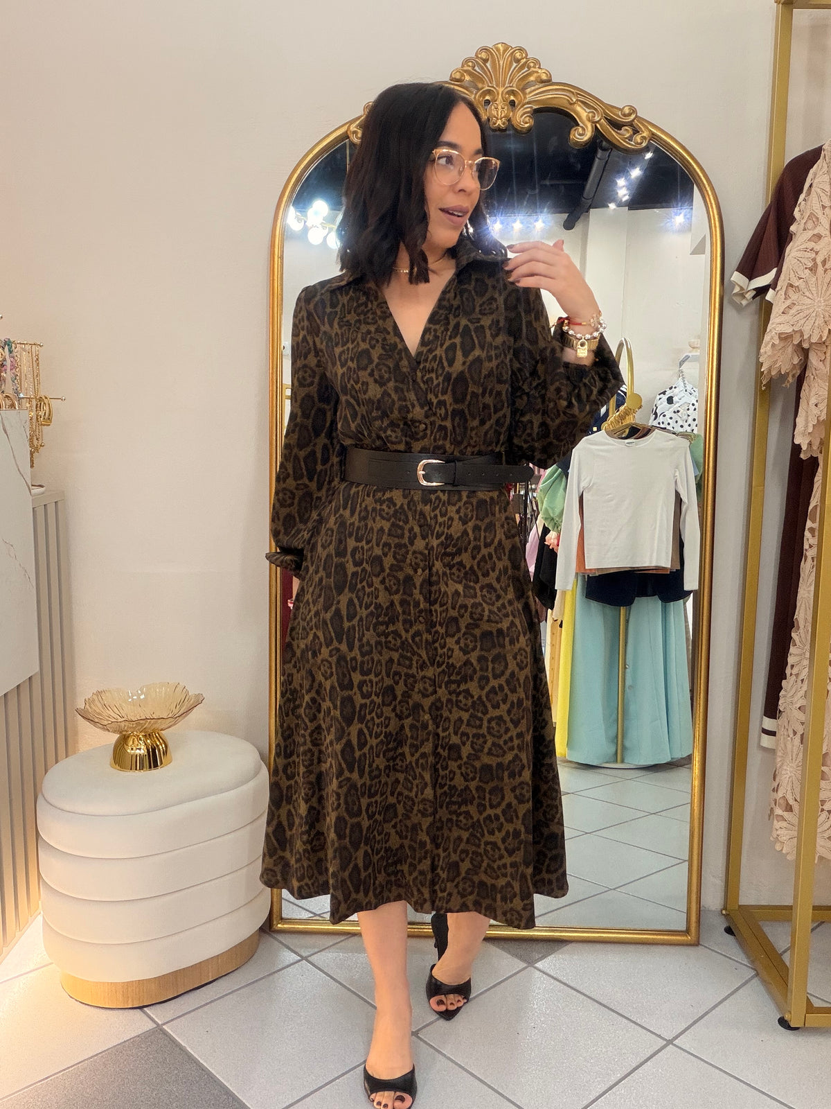 NAISA" LEOPARDO DRESS