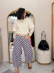 VIOLETA/BLANCO  POLKA DOT BARREL