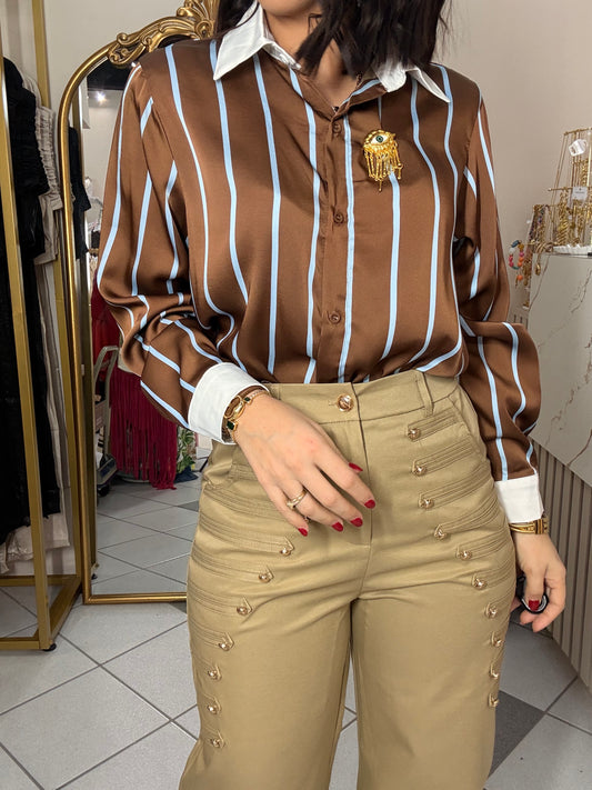 BLUSA LÍNEAS BROWN
