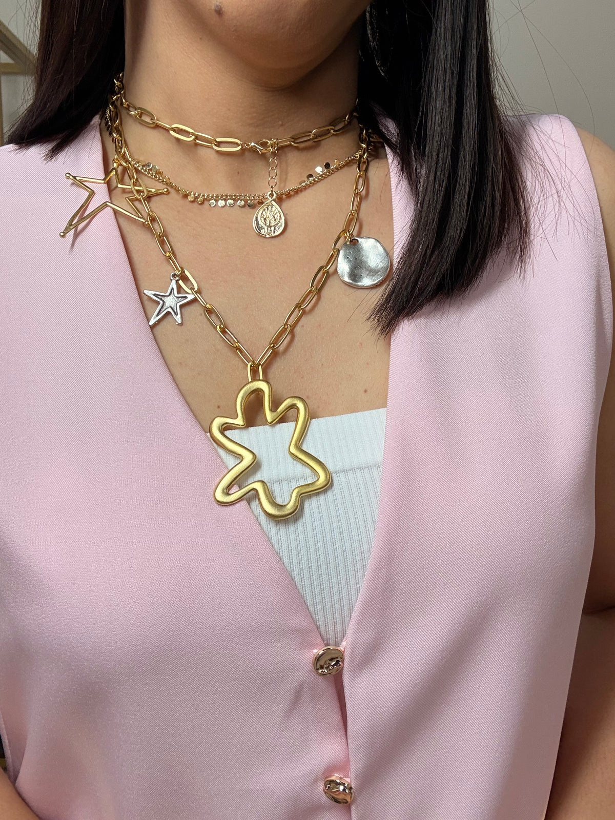 ITALIANOS ” COLLAR FLOR y ESTRELLA