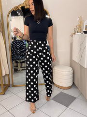 WALESKA" BLACK POLKA DOT PANT