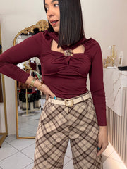 KARELIS” BLUSA BURGUNDY