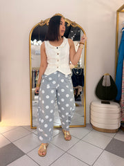 LAZO GREY/WHITE  POLKA DOT JEANS