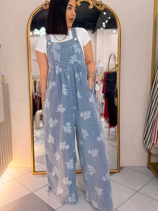 DENIM JUMPSUIT OVERSIZE FLOR