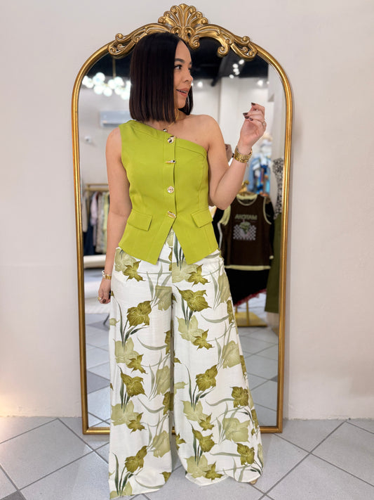 FLORAL GREEN  PANTALÓN
