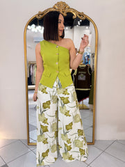 FLORAL GREEN  PANTALÓN