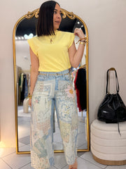 DENIM PRINT PANT