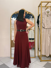 LISA" MAXI DRESS BURGUNDY