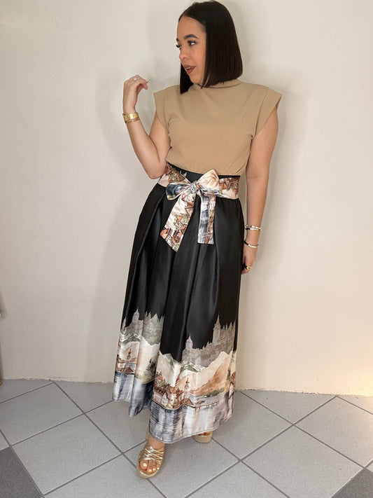FALDA  MIDI ELEGANTE NEGRA
