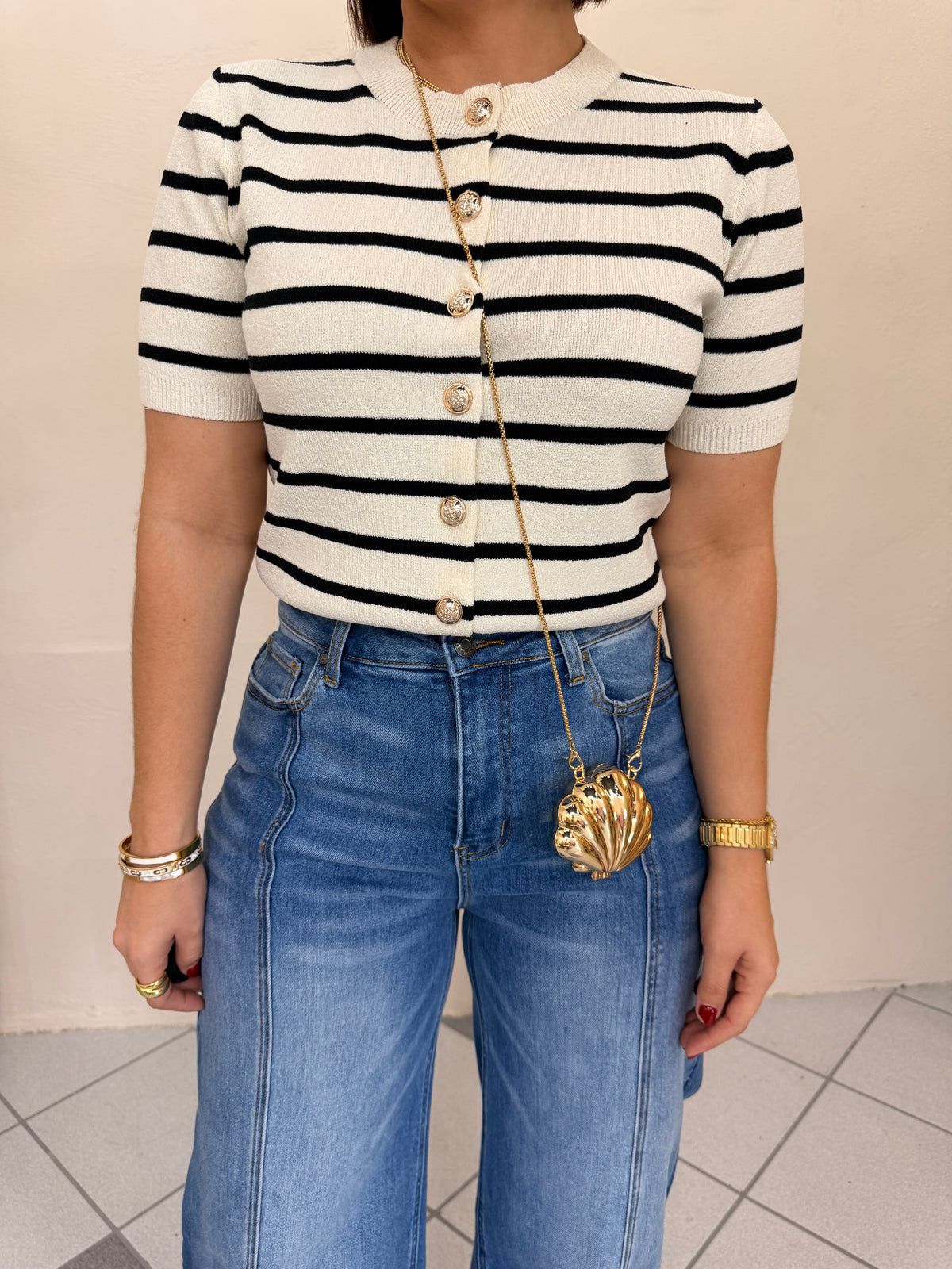 FRANCÉS WHITE/BLACK  TOP