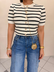 FRANCÉS WHITE/BLACK  TOP