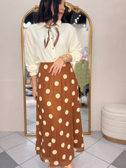 FALDA CAMEL POLKA DOT