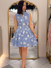 BLUE FLORAL DRESS MINI