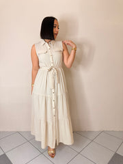 FABIANA BEIGE MIDI DRESS
