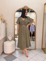 PAMELA OLIVE DRESS