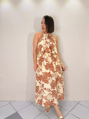 LESLIE WINE MIDI DRESS