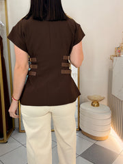 SACHA" VEST BROWN