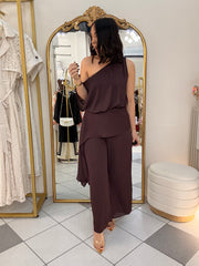 MICHELLE ” PLUM JUMPSUIT  DRESS