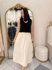 GALILEA, BLACK/BEIGE DRESS