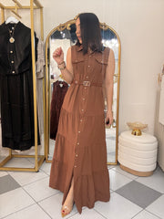 BROWN MAXI DRESS